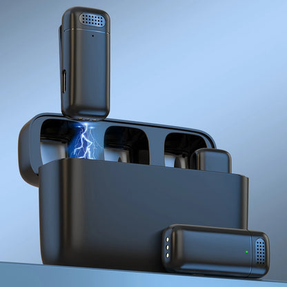 XIAOLO Lavalier Wireless Microphone with Charging Case and Noise Cancelling