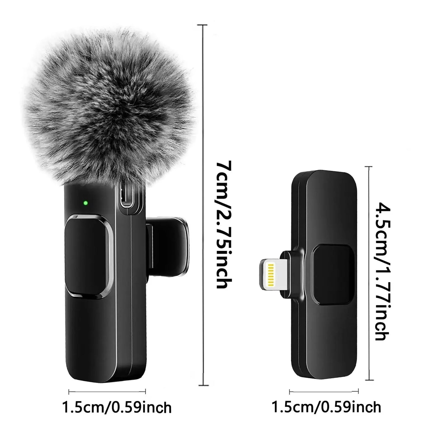 Mini Mic Pro Lavalier Wireless Microphones With Noise Cancelling