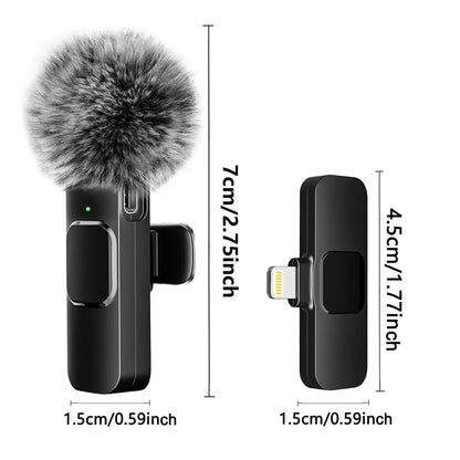 Mini Mic Pro Lavalier Wireless Microphones With Noise Cancelling