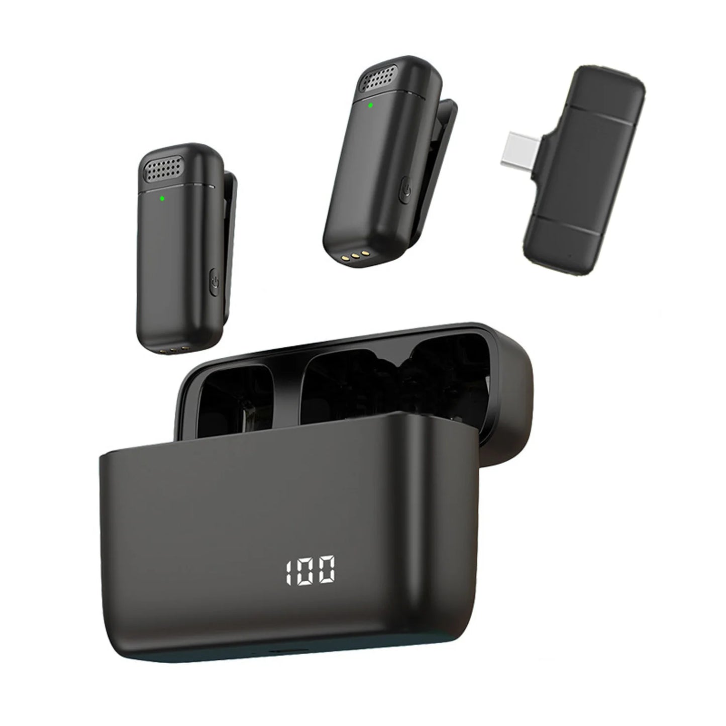 XIAOLO Lavalier Wireless Microphone with Charging Case and Noise Cancelling