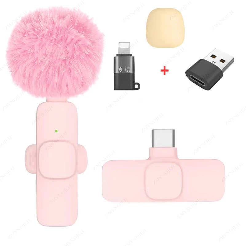 Multi-Color Mini Pro Lavalier Wireless Microphone With Noise Cancelling