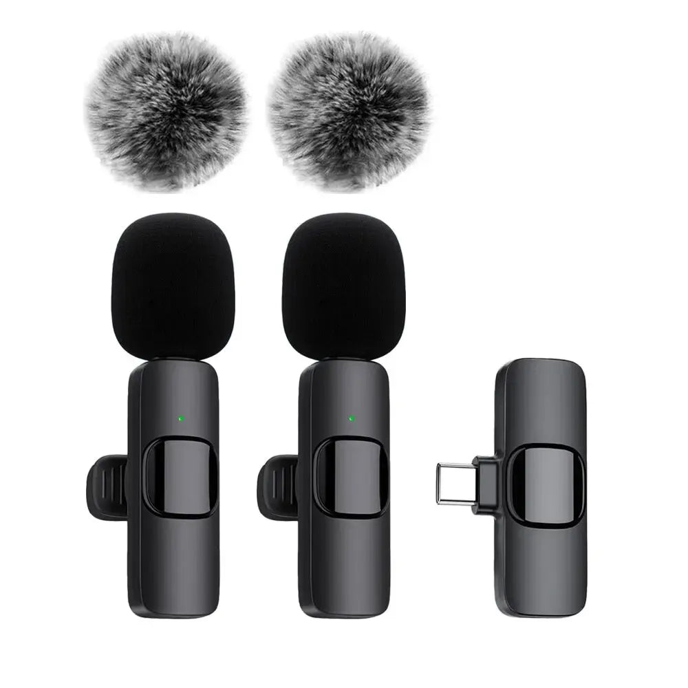 Mini Mic Pro Lavalier Wireless Microphones With Noise Cancelling