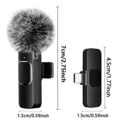 Mini Mic Pro Lavalier Wireless Microphones With Noise Cancelling