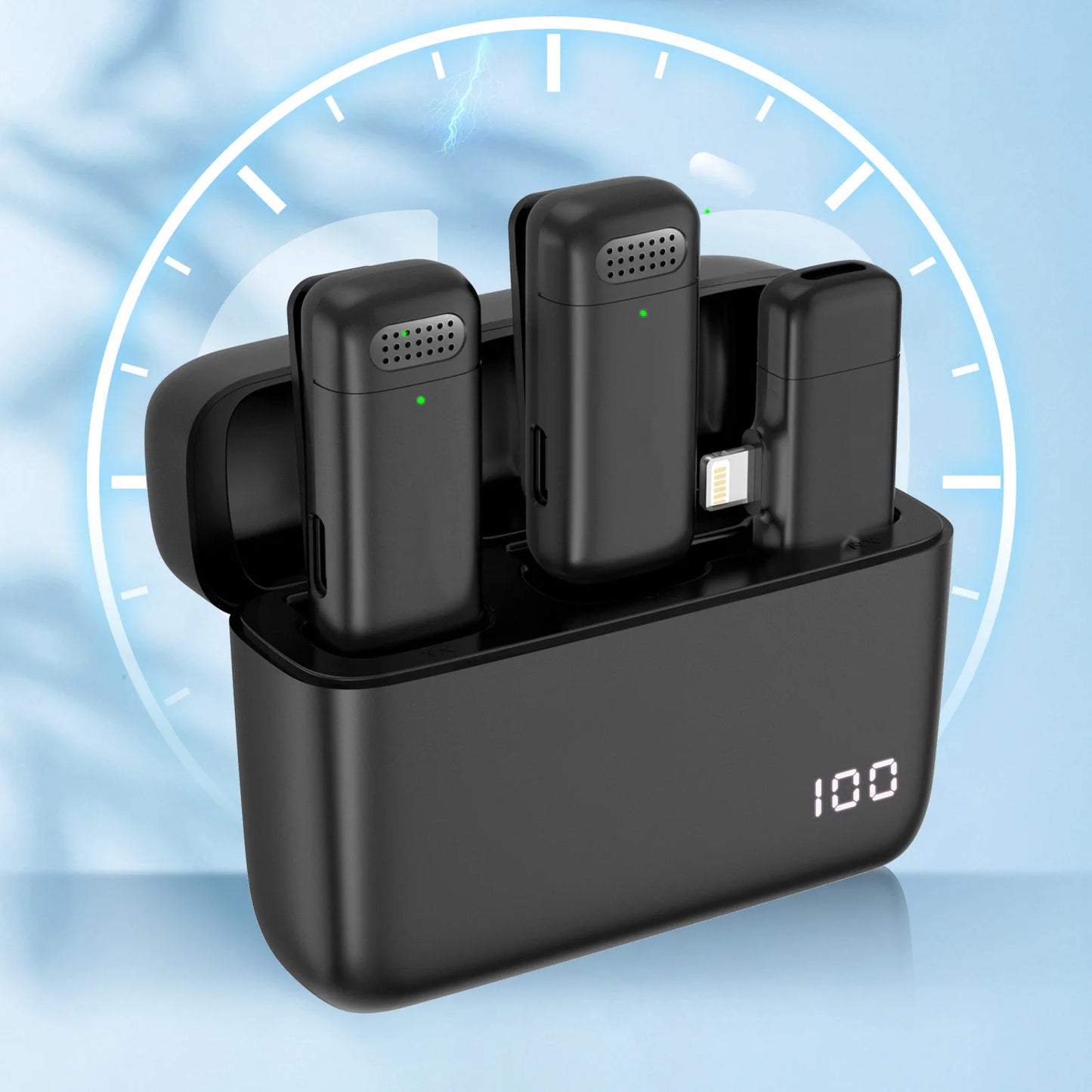 XIAOLO Lavalier Wireless Microphone with Charging Case and Noise Cancelling