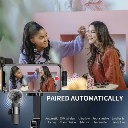 Mini Mic Pro Lavalier Wireless Microphones With Noise Cancelling